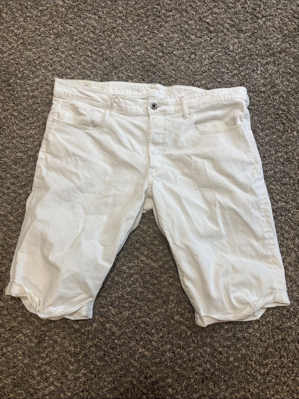G-Star Raw White Denim Jean Shorts
